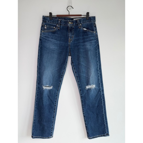 Ag Adriano Goldschmied Denim - AG Adriano Goldschmied The Ex-Boyfriend Slim Distressed Womens 28R Blue